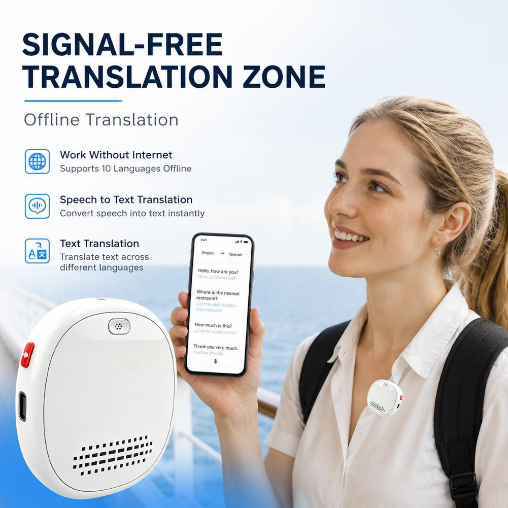 AI Smart Wearable Translator, 139 Languages Real-Time Voice Translation