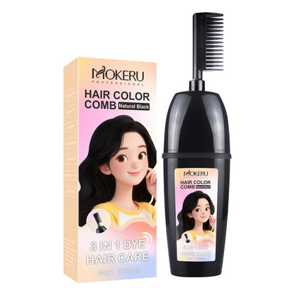 3-In-1 Herbal Hair Coloring Comb | Easy Hair Coloring At Home With Built-In Brush | No Mix, Ammonia-Free