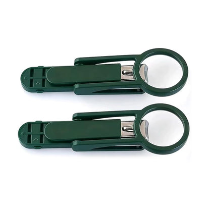 2Pcs Magnifier Nail Clippers Large Open-Ended Pliers Multifunctional Anti-Splash Nail