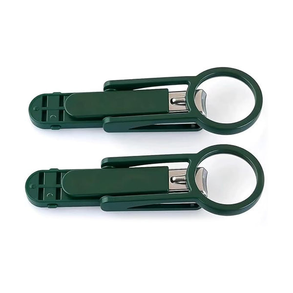 2Pcs Magnifier Nail Clippers Large Open-Ended Pliers Multifunctional Anti-Splash Nail