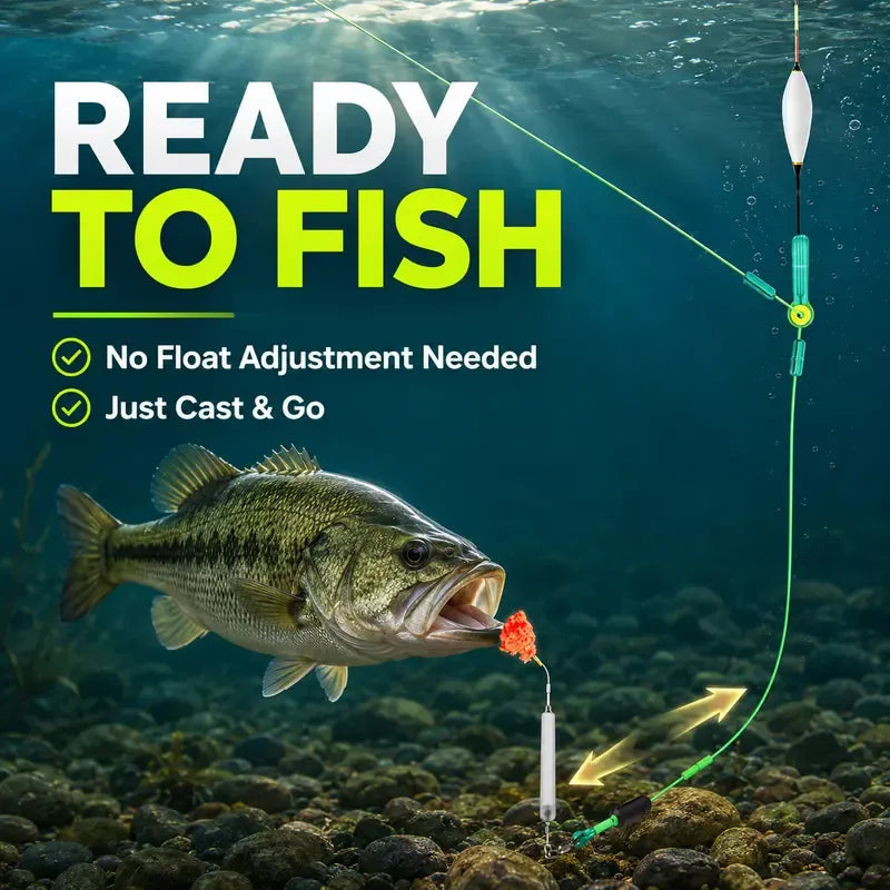 5Pcs Pre-Tied Off Bottom Fishing Rig Anti‑snag Floating Hook Leaders, Suspension Fishing Hair Rigs Hooks