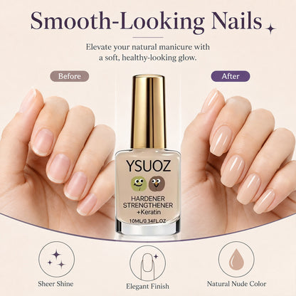 2Pcs Nude Nail Strengthener with Vitamin E improves nail surface and protects brittle nails