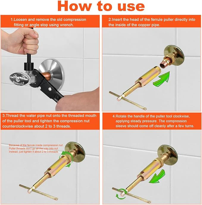 Compression Sleeve Puller Remove Tool Nut & Ferrule of Pipe- Sleeve Remover