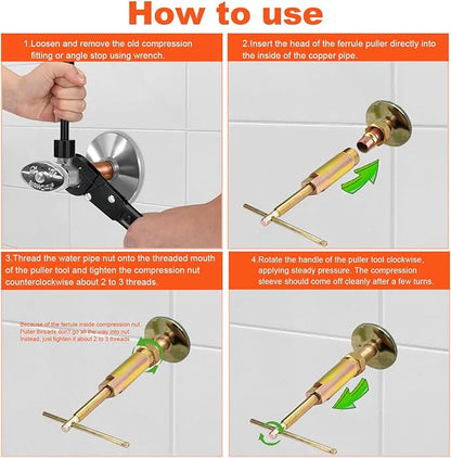Compression Sleeve Puller Remove Tool Nut & Ferrule of Pipe- Sleeve Remover