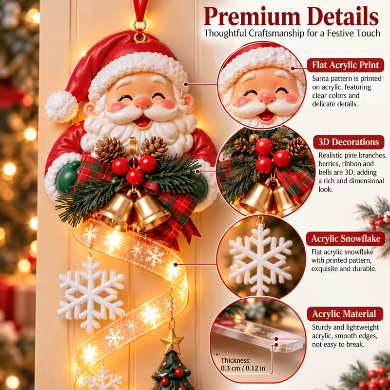 New Light‑Up Glowing Christmas Door Hanger - Festive Home Decor