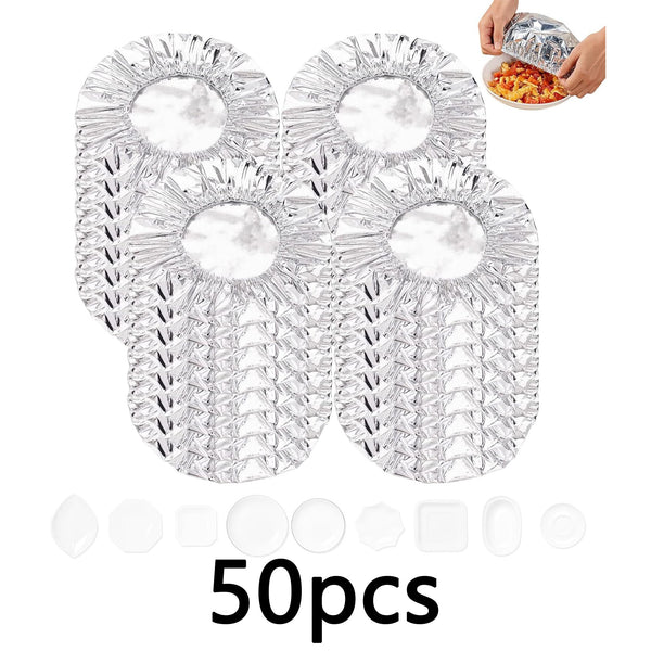 50 Pcs Reusable Aluminum Foil Food Covers Thermal Insulation