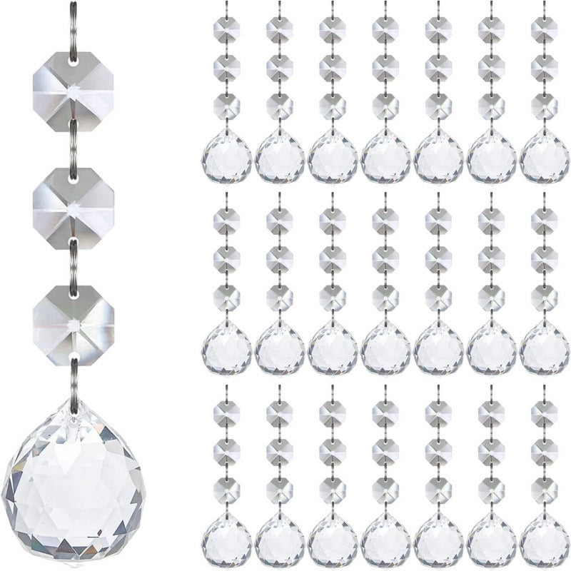 30Pcs Snowflake Crystal Christmas Ornaments for Tree Decorations, Hanging Clear Acrylic Snowflake Ornaments