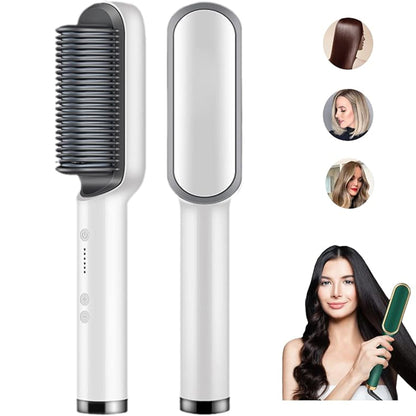 2 In 1 Hair Straightener Brush And Curler 5 Temp Settings