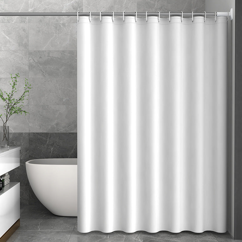 Minimalist Solid Pure Pink Shower Curtain with Hooks,Waterproof Fabric Privacy Bath Curtain