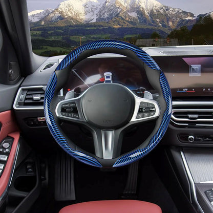 3Pcs Car Non-Slip Steering Wheel Protector, Universal 15 Inch, Carbon Fiber Design