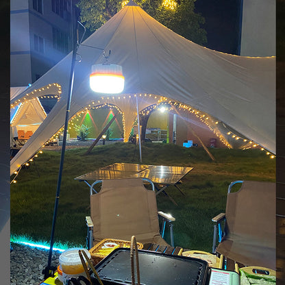 2Pcs Outdoor Solar LED Camping Gear: USB-Rechargeable Camping Light (Waterproof, Hanging Tent Light)