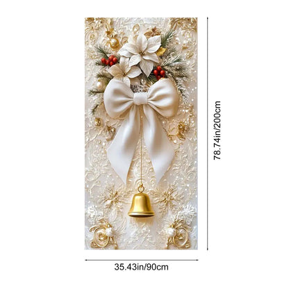 Christmas Door Decorations for Front Door, Fits Standard Door (90x200cm/35x79in)