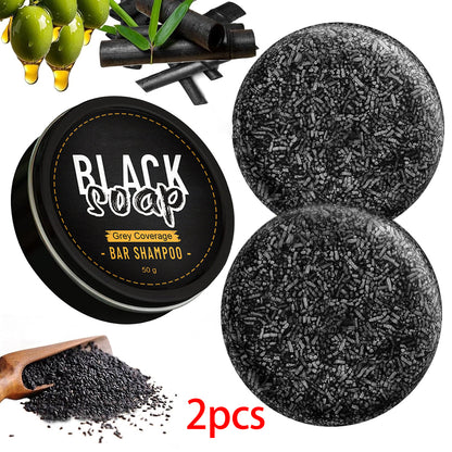 2 PCS Soap Cover Black Soap for Gray Hair