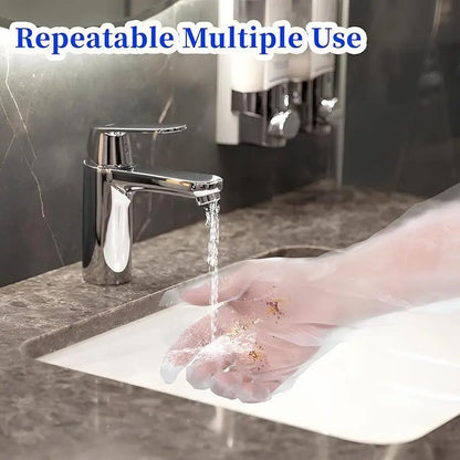 10 Pairs Disposable Long Arm Gloves with Elastic Cuff Household Cleaning