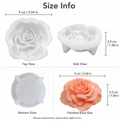2PCS Food-Safe Anti-Adhesive Silicone Rose-Heart Mold Set