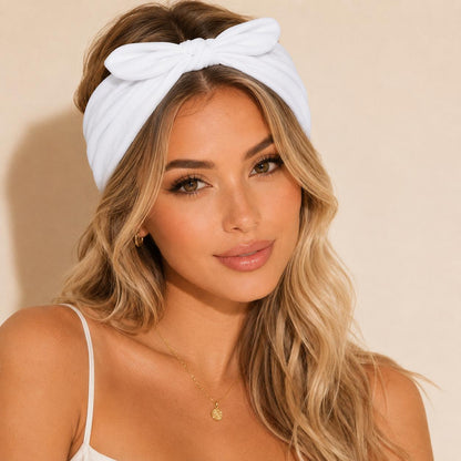 4PCS Women's Bow Embellishment Headbands Soft Non-Slip Elastic