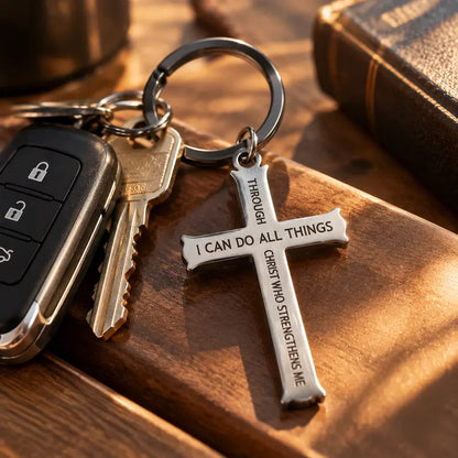 I Can Do All Things Cross Keychain - Christian Faith Gift