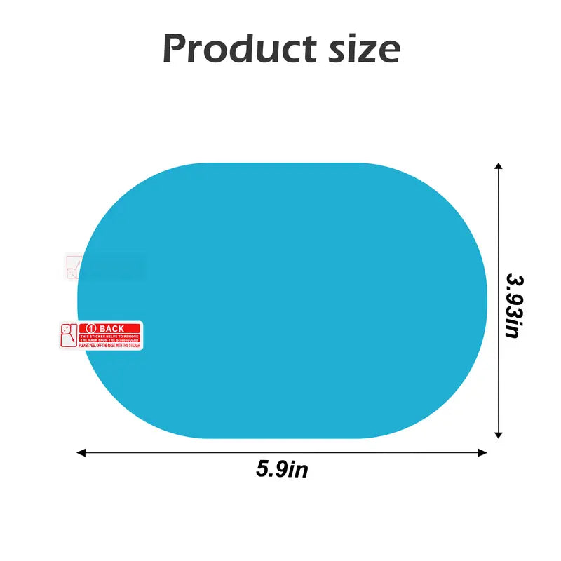 4 Counts Car Rearview Mirror Film, Anti Fog Glare Rainproof Waterproof Protective Sticker