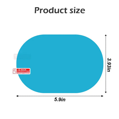 4 Counts Car Rearview Mirror Film, Anti Fog Glare Rainproof Waterproof Protective Sticker