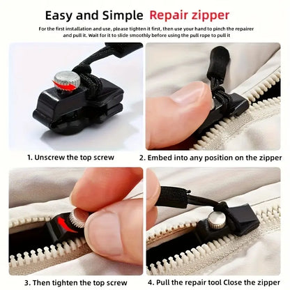 Zipper Repairer 15pcs Zipper Repairer | 3 Sizes Detachable