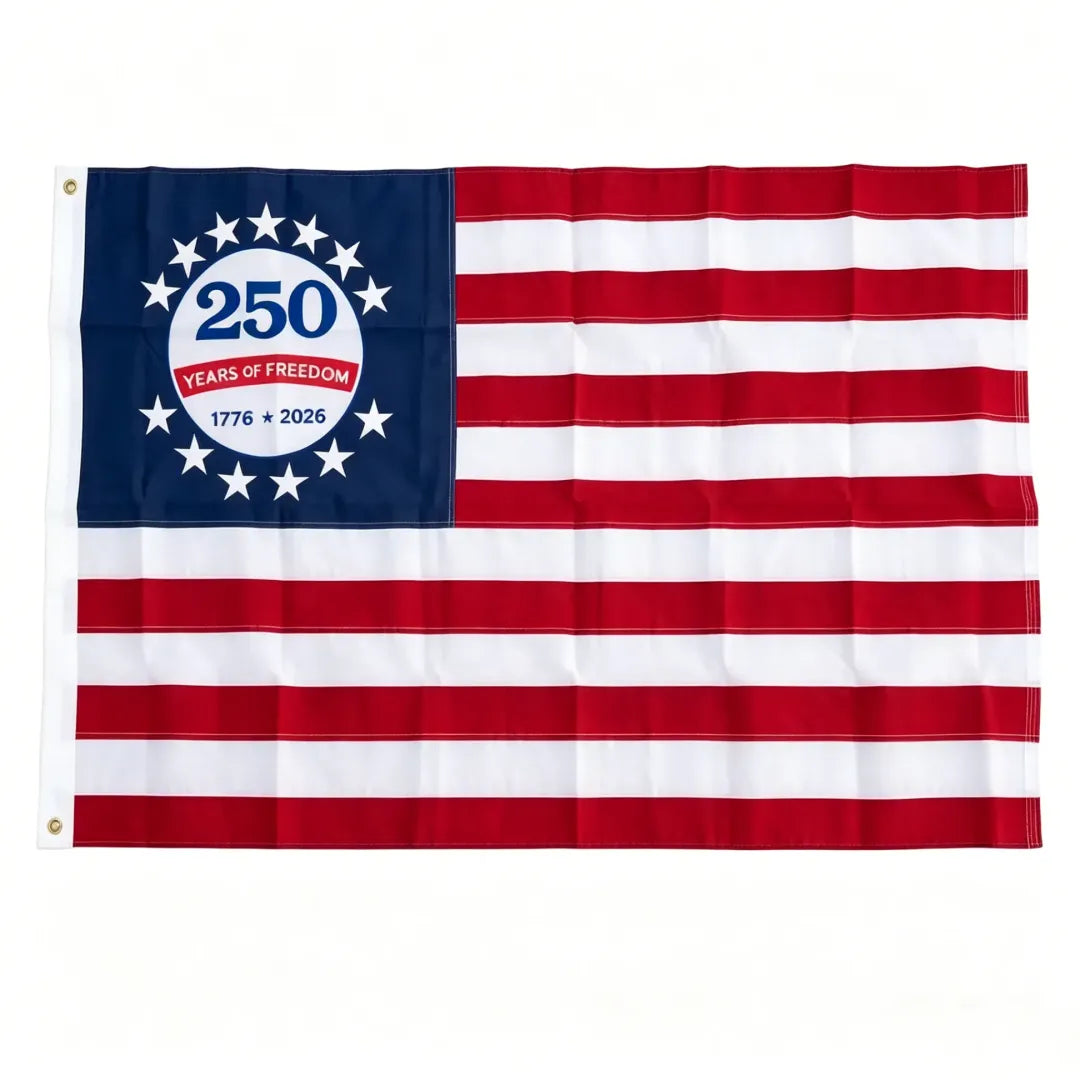 250 Years 1776 2026 Anniversary USA Flag 3x5 ft Outdoor, Embroidered Betsy Ross 250th Flags for Outside