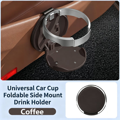 Universal Foldable Car Cup Holder with Hook, Space-Saving Vehicle Drink Holder