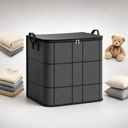 Spacious Moving Storage Bin, Zippered Organizer for Quilts, Bedding & Sweaters