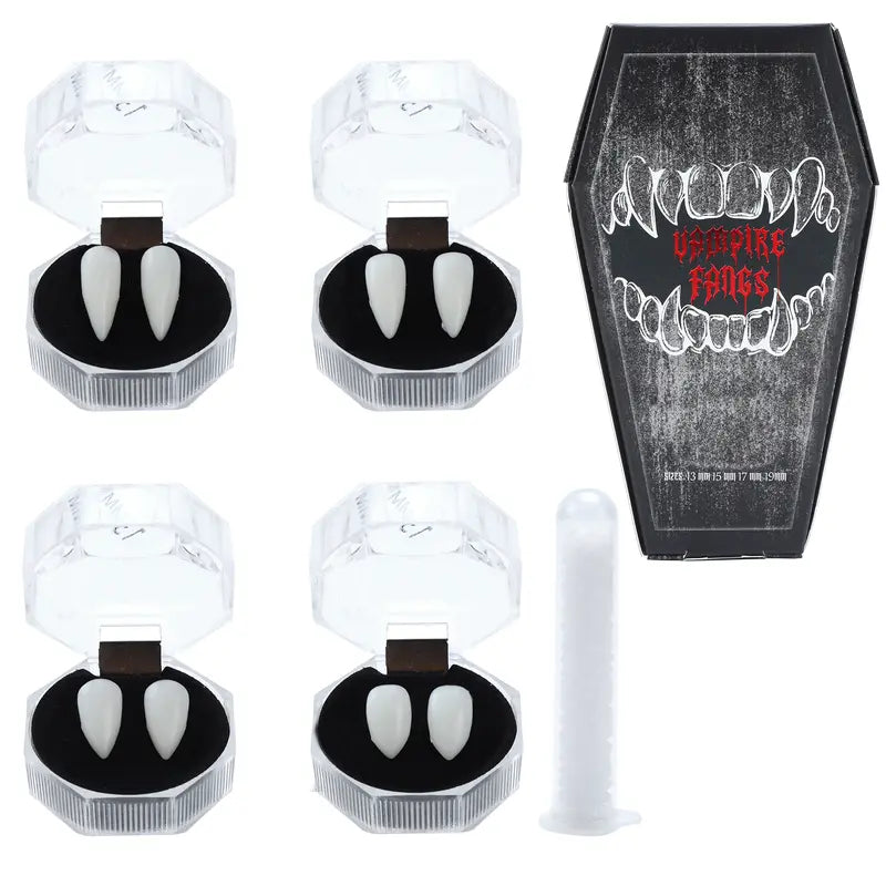 Reusable 4-Size Resin Vampire Fangs Set for Halloween