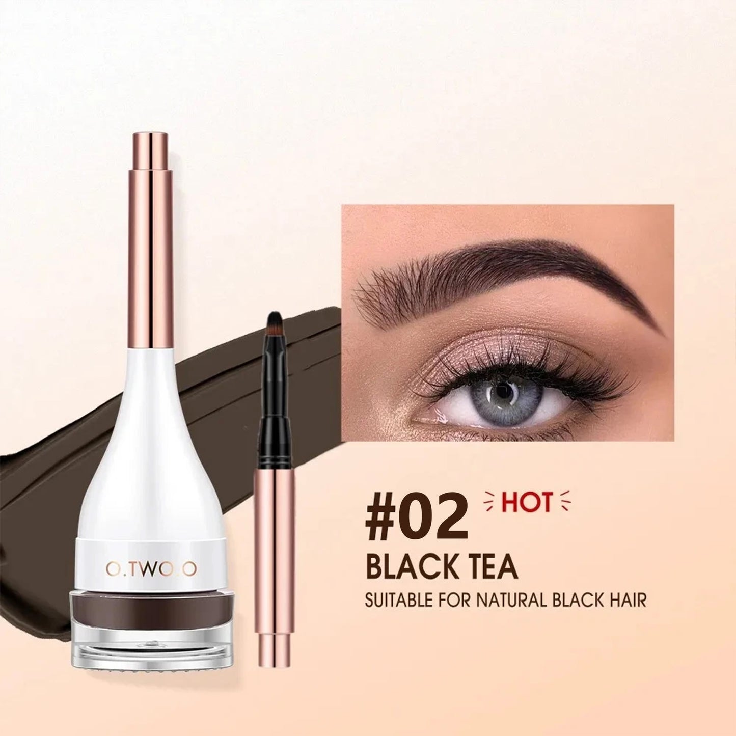 2Pcs Natural-finish Brow Mascara—Waterproof, Long-lasting, and Smudge-proof.