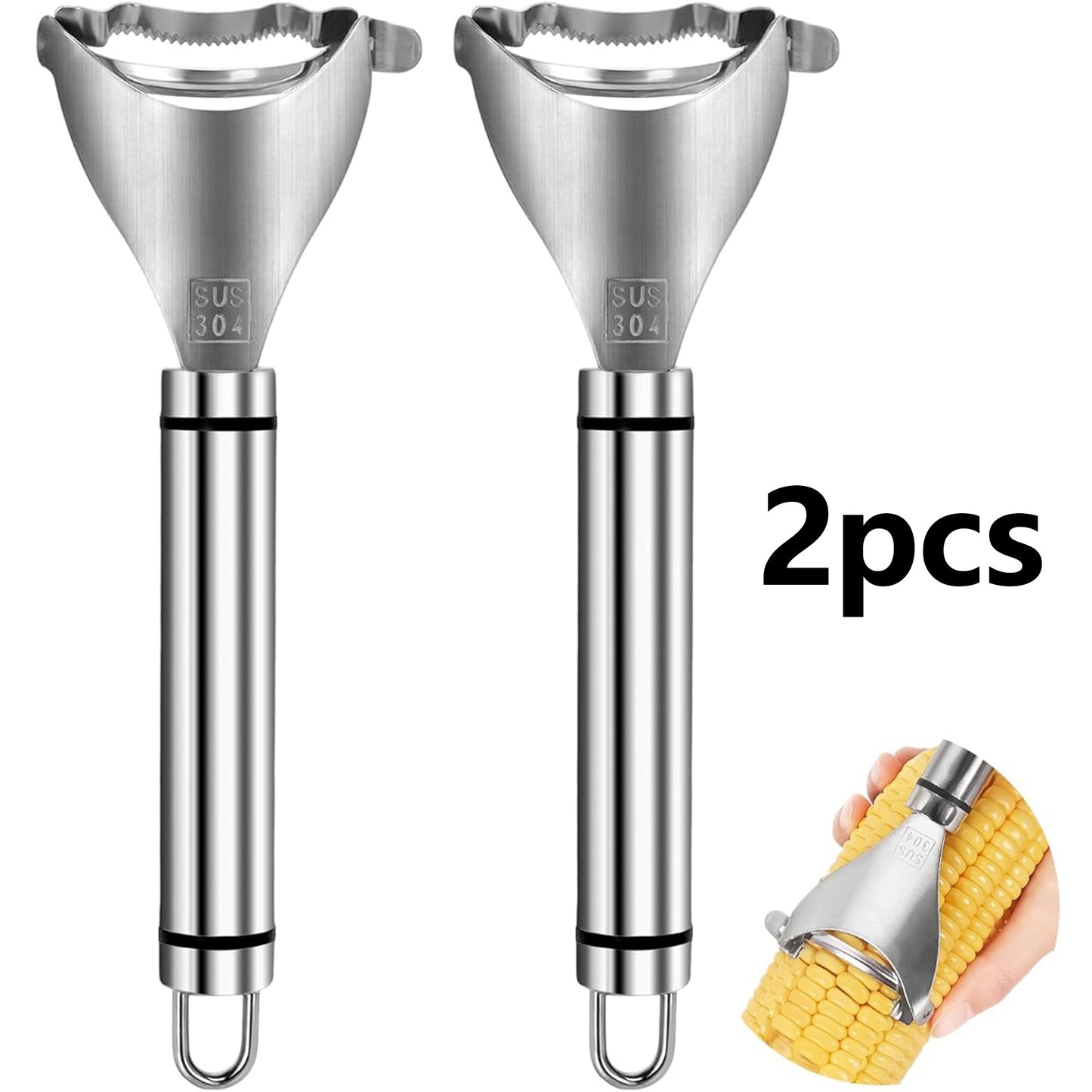 2 PCS Corn Peeler, Stainless Steel Corn Stripper Tool