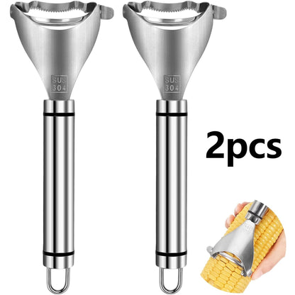2 PCS Corn Peeler, Stainless Steel Corn Stripper Tool