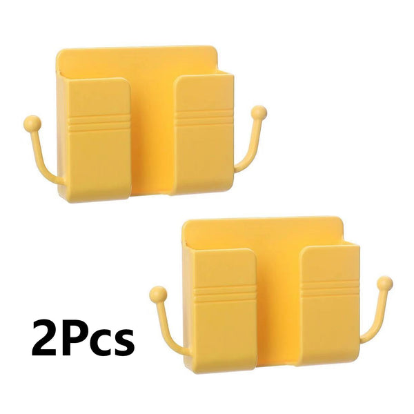 2Pcs Wall Mount Phone Holder Adhesive Wall Phone Mount Charging Stand and Remote Control Stand