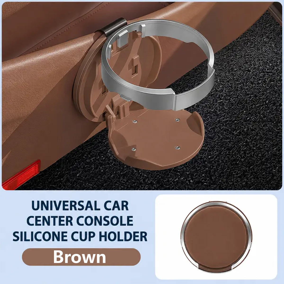 Universal Foldable Car Cup Holder with Hook, Space-Saving Vehicle Drink Holder