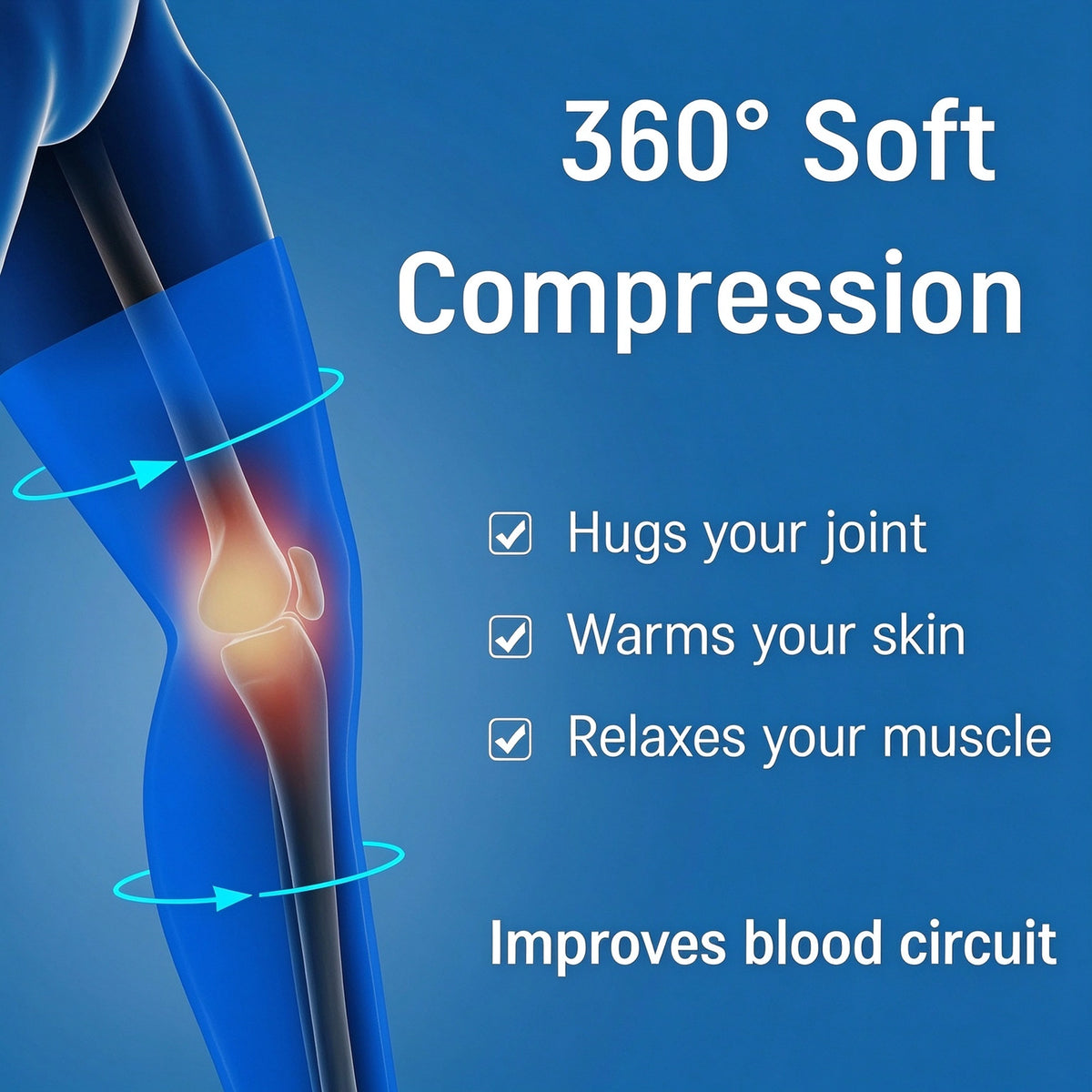 1Pair Unisex Knee Sleeves—Warm, Comfortable, and Featuring an Anti-slip Design