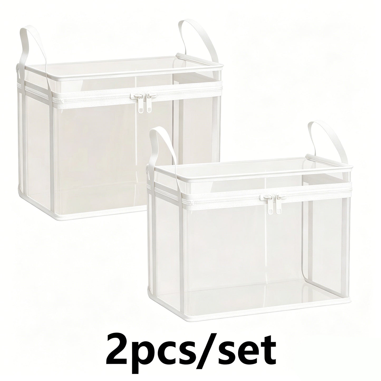 2 PCS Large Storage Transparent Box for Books/Clothes/Documents