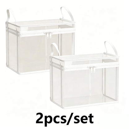 2 PCS Large Storage Transparent Box for Books/Clothes/Documents