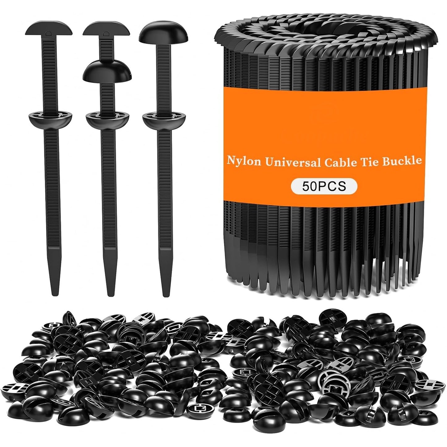 50/100 Pcs Nylon Universal Cable Tie Buckle for Car Heavy Duty, Upgraded Automotive Zipper Clips