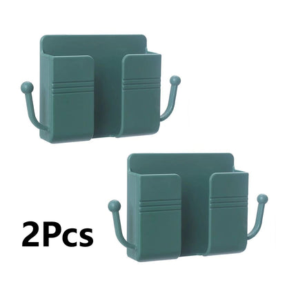 2Pcs Wall Mount Phone Holder Adhesive Wall Phone Mount Charging Stand and Remote Control Stand