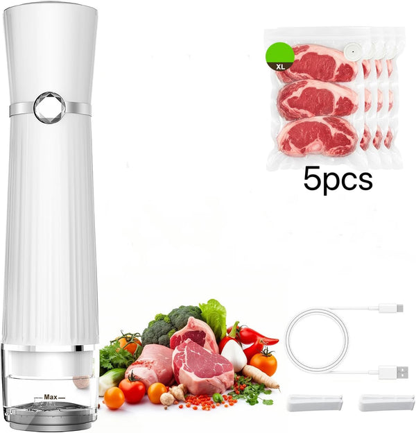 Handheld Vacuum Sealer for 10X Preservation & Fresh, Powerful 80Kpa