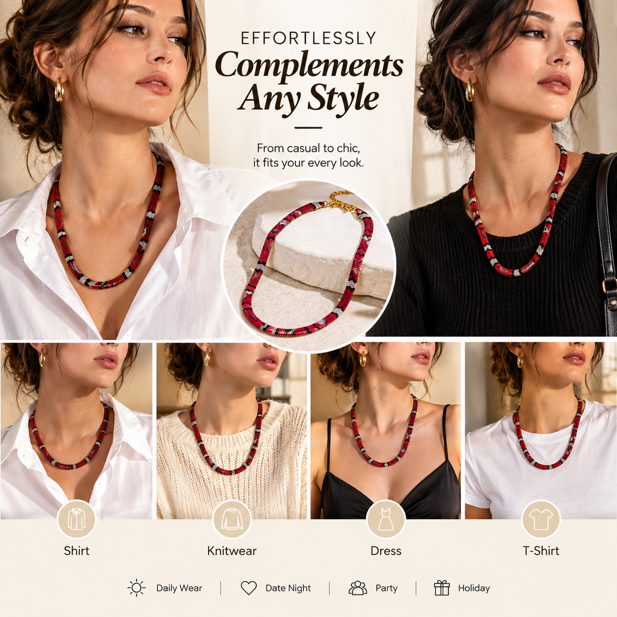 Unisexo Stylish Snakeskin-pattern Necklace