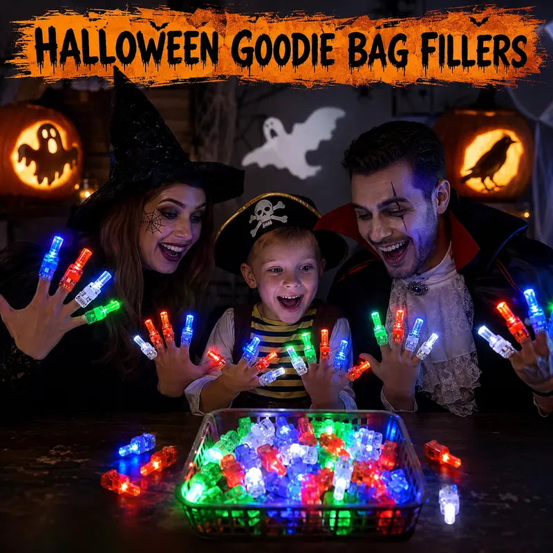 36Pcs Halloween LED Projection Finger Lights,Multi-Color Light Up Finger Projectors