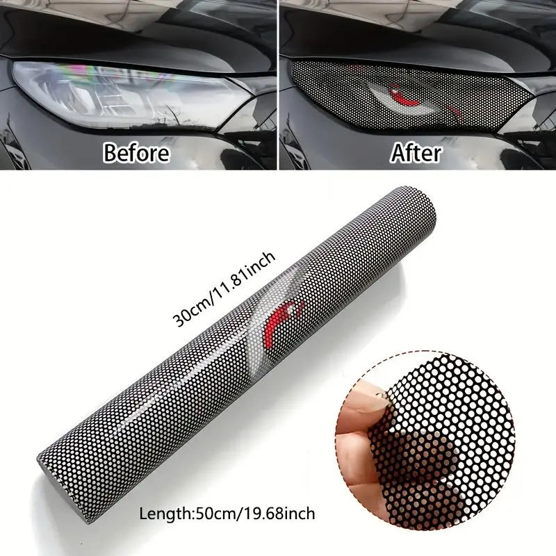 2-Pack Car Headlight Grid Eye Stickers, Durable Headlight and Taillight Decals