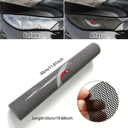 2-Pack Car Headlight Grid Eye Stickers, Durable Headlight and Taillight Decals