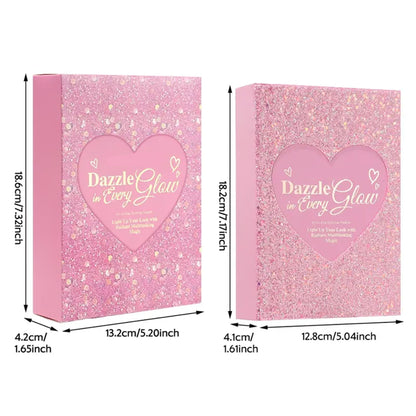 Multifunctional Eyeshadow Palette Book: Shimmer & Matte Shades, Lipstick, and Contouring
