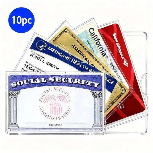 10 Pack Social Security Card Holder Durable PVC Protector Sleeve