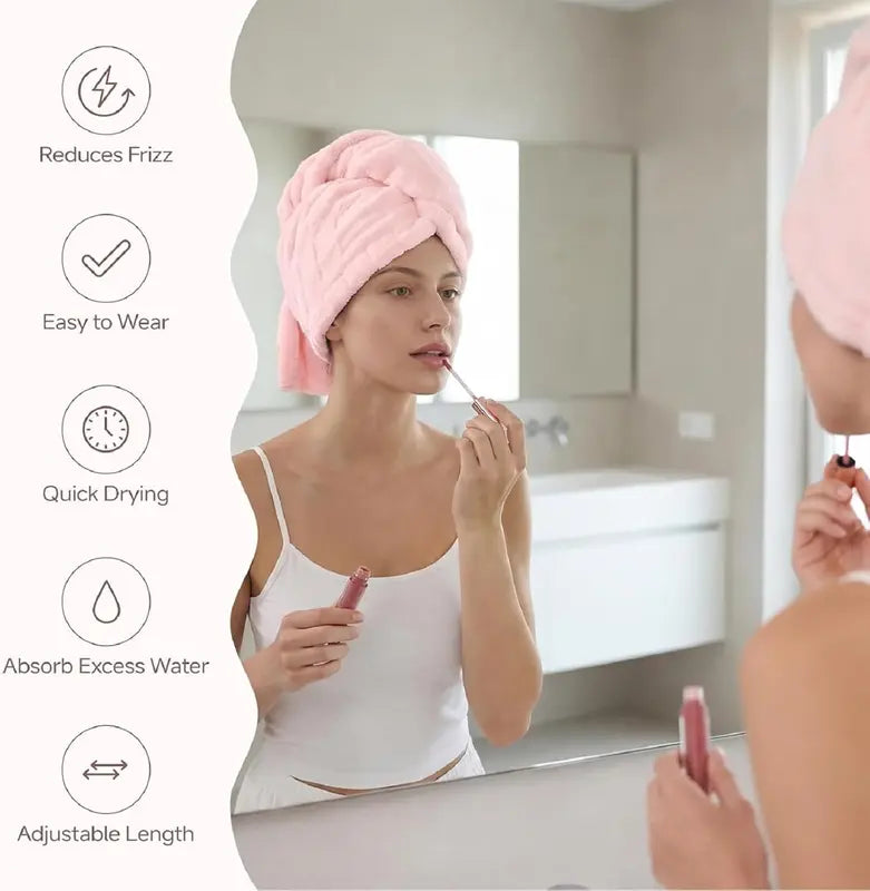 Microfiber Extra-Thick Hair Drying Cap Super Absorbent Quick-Dry
