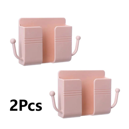 2Pcs Wall Mount Phone Holder Adhesive Wall Phone Mount Charging Stand and Remote Control Stand