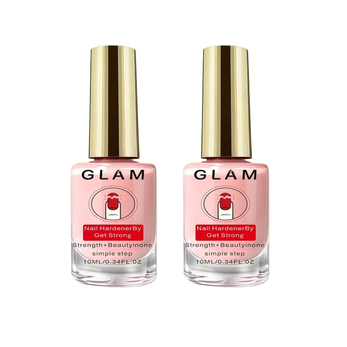 2PCS Natural Pink Nail Hardener – Quick-Drying Nail Strengthener