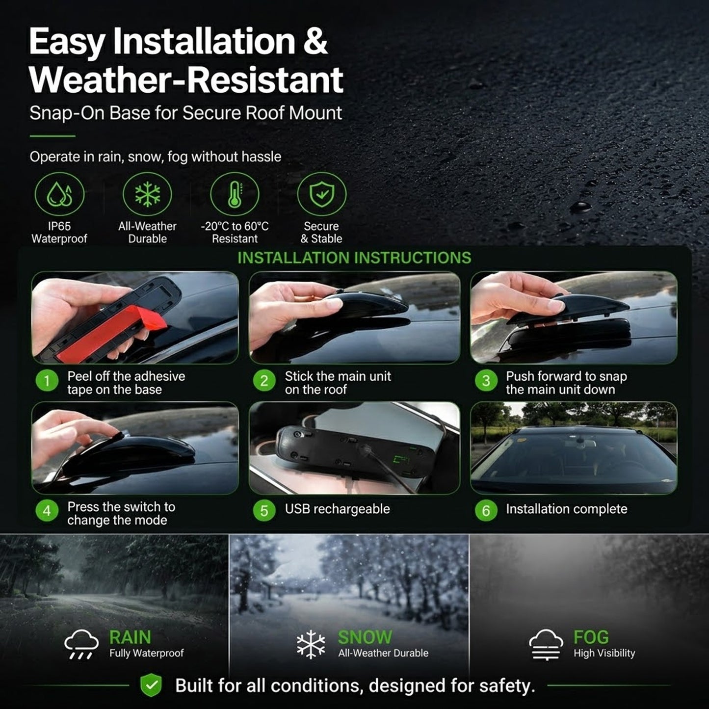 Wireless Vehicle Laser Lights Car Roof Laser Strobe Lights Emergency Warning LED Flashing