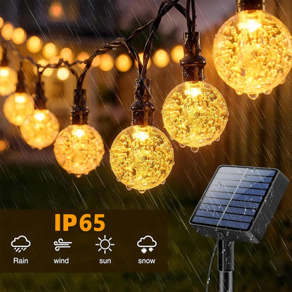 Solar String Lights Outdoor, 16.4ft 20 LED Warm White Globe String Lights with 8 Modes